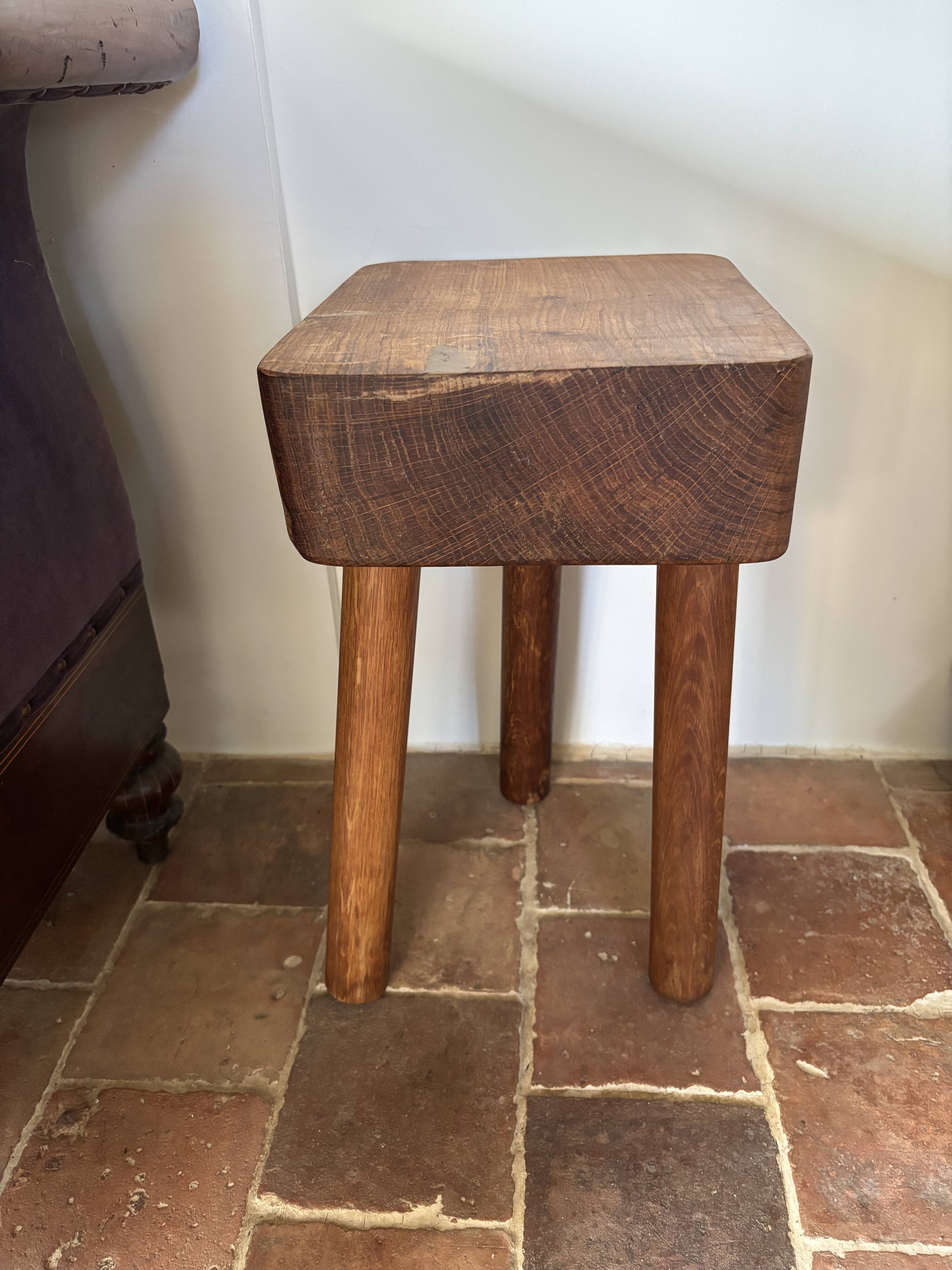 Brutalist stool in the style of Charlotte Perriand