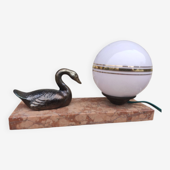 Lampe cygne en marbre ancienne