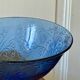 Bluish glass fruit bowl