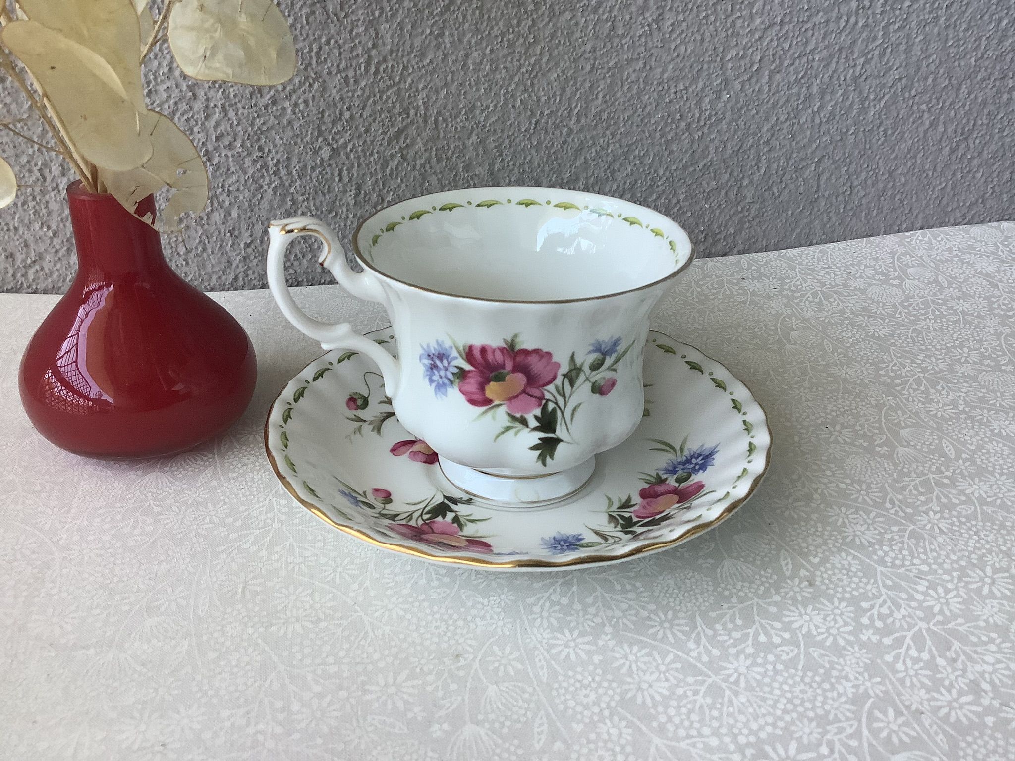 Royale Albert Flower of the month tea cups - Flower of the month August