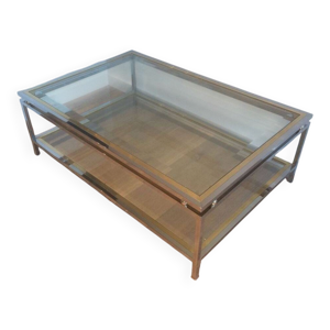 table basse à double - laiton chrome