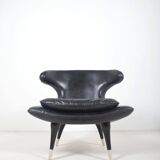 Set of Italian Horn leather armchairs, 1960s