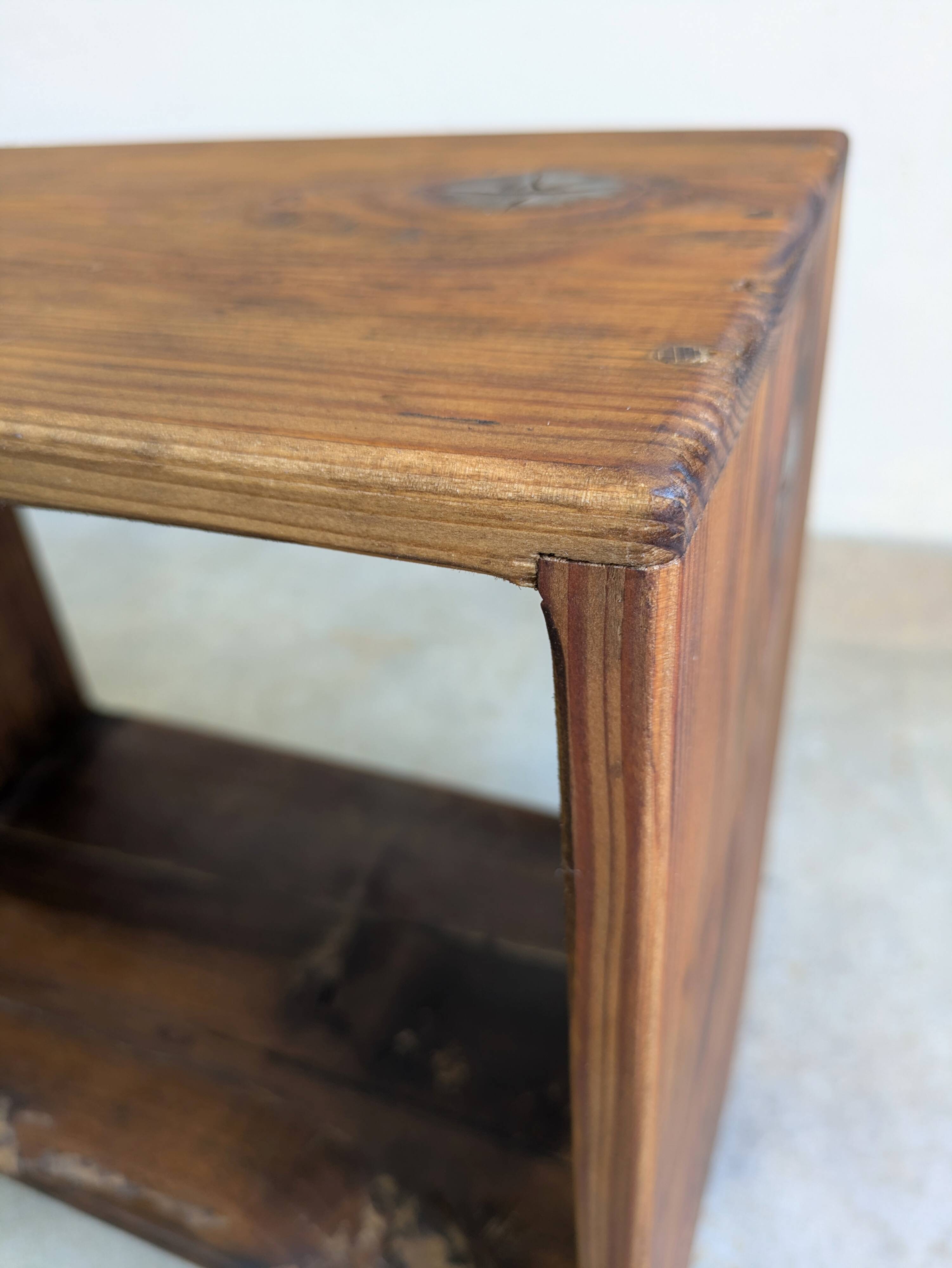 Bench / bedside table / stool vintage workshop style patina
