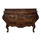 Commode tombeau style Louis XV en bois à décor sculpté – 4 tiroirs
