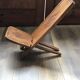 Set of 2 sculpted brown wooden chairs, Cuba 1960s, vernacular style.