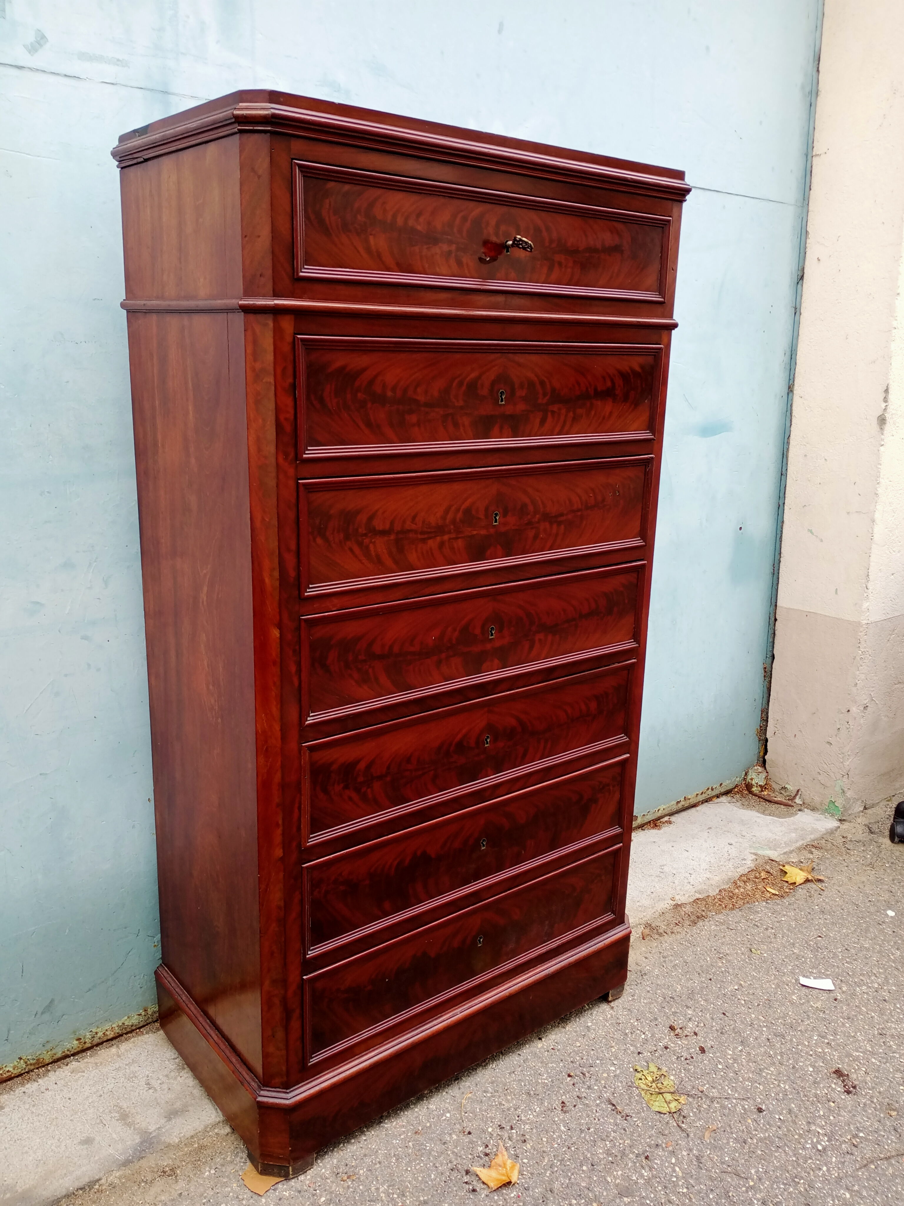 Semainier Louis Philippe mahogany
