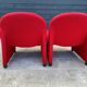 Red foam and fabric armchair banquette by Sitland, 1970.