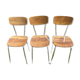 Lot of three chairs in formica effect wood 70