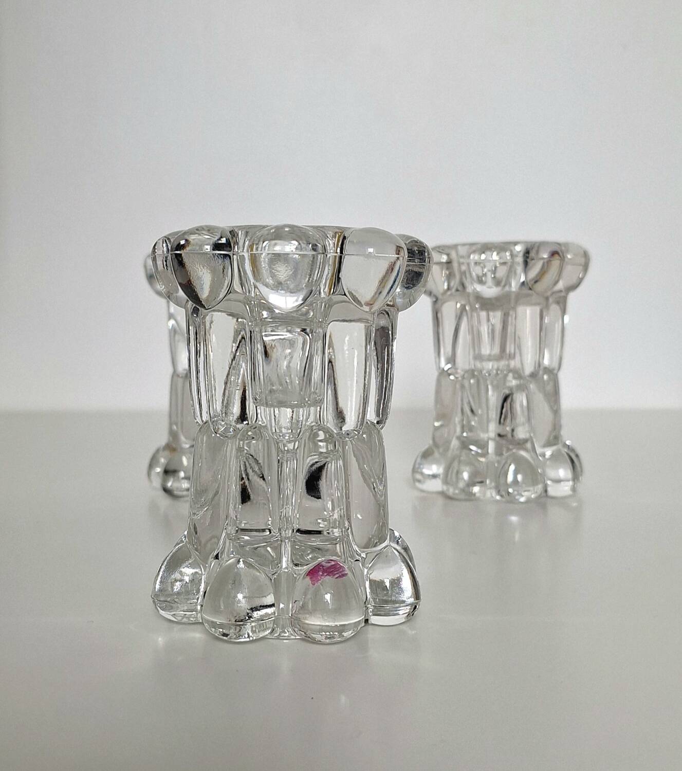 Vintage glass candle holders