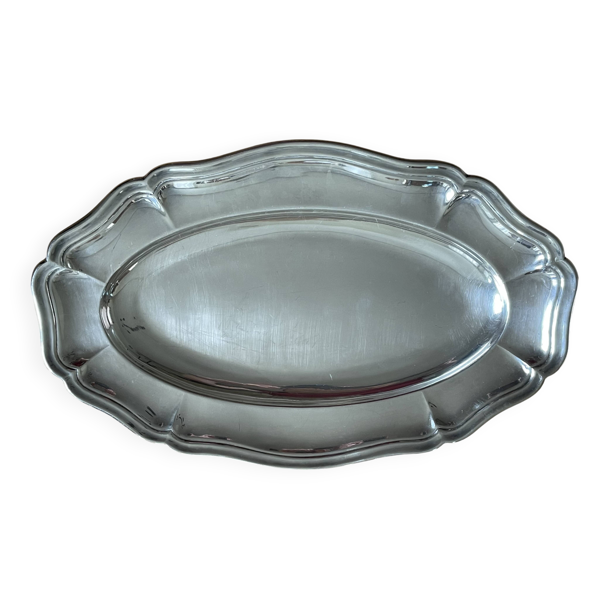 Plat en métal argenté ercuis