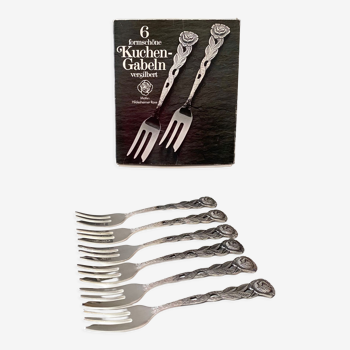 Set de 6 fourchettes à gâteau Hildesheim Rose plaqué argent