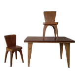 Miniature table and chairs vintage doll
