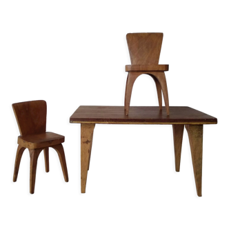 Miniature table and chairs vintage doll