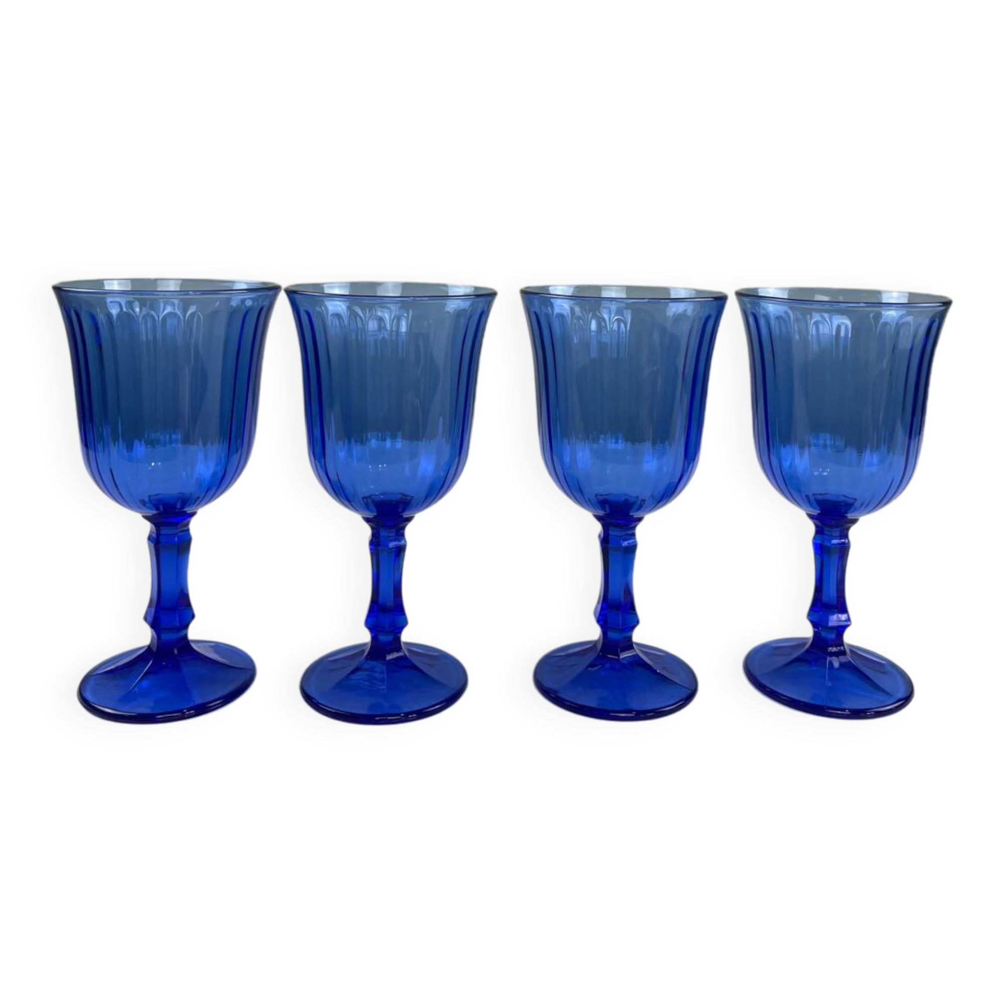 Blue stemmed glasses