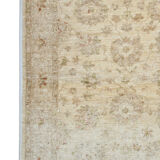 Cream Wool Rug Handmade Ziegler Carpet 83x188cm
