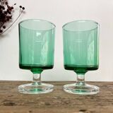 6 LUMINARC emerald green glasses