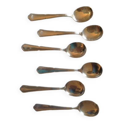 6 cuillères à glace métal argente