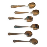 6 silver metal ice cream spoons