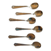 6 cuillères à glace métal argente