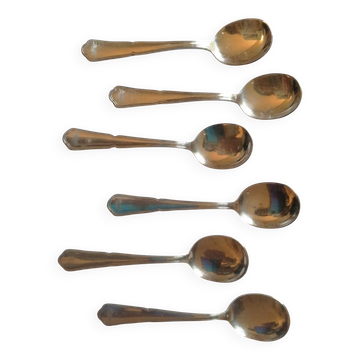 6 cuillères à glace métal argente