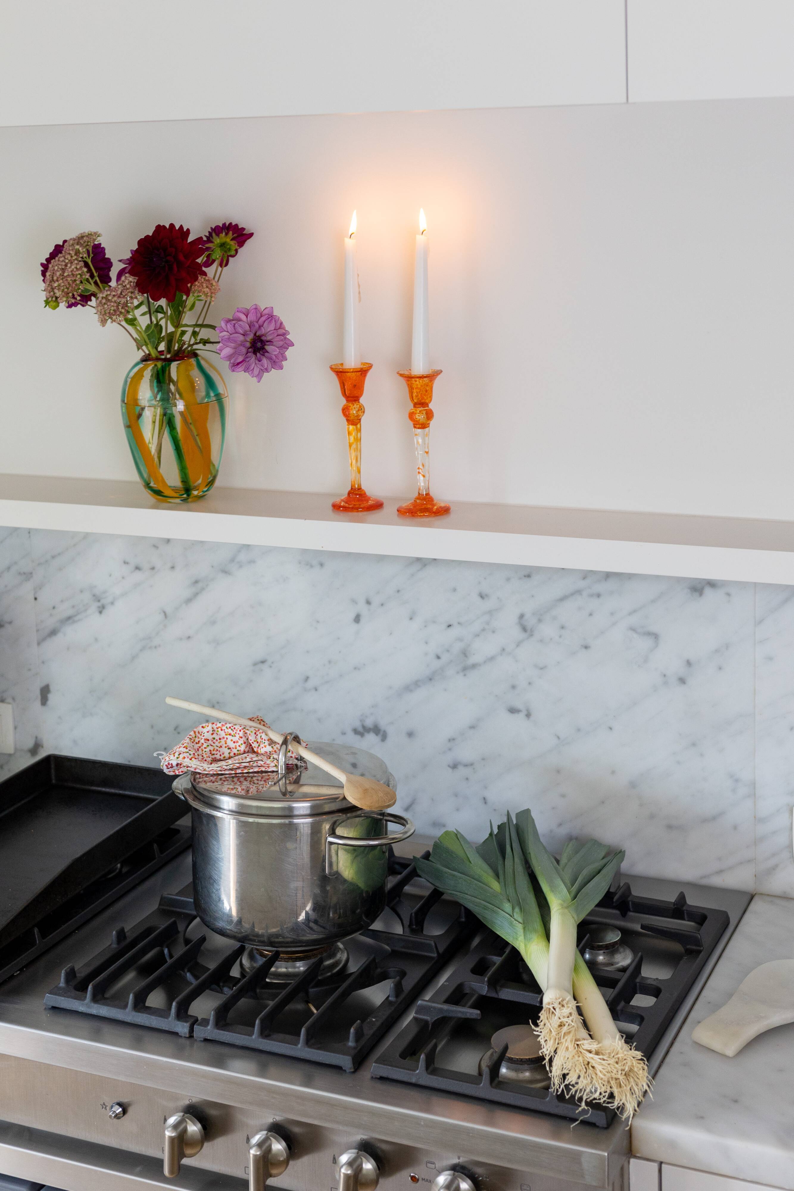 Mouth blown candlestick