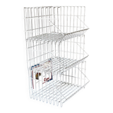 Trio of stackable steel wire baskets vintage italy