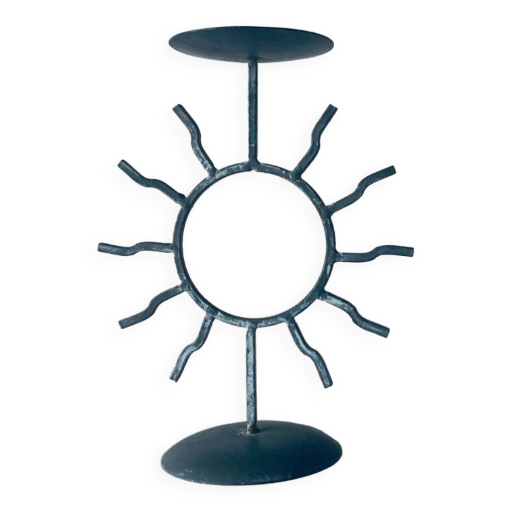 Iron sun candle holder