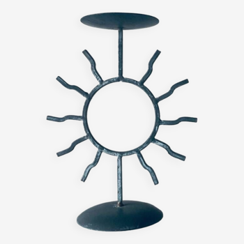 Iron sun candle holder