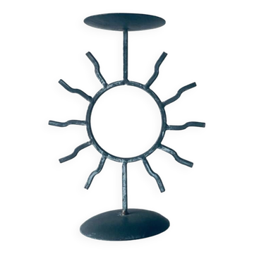 Iron sun candle holder