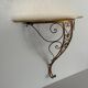 Mid-century floating wall console in wrought iron, 1950, Italy