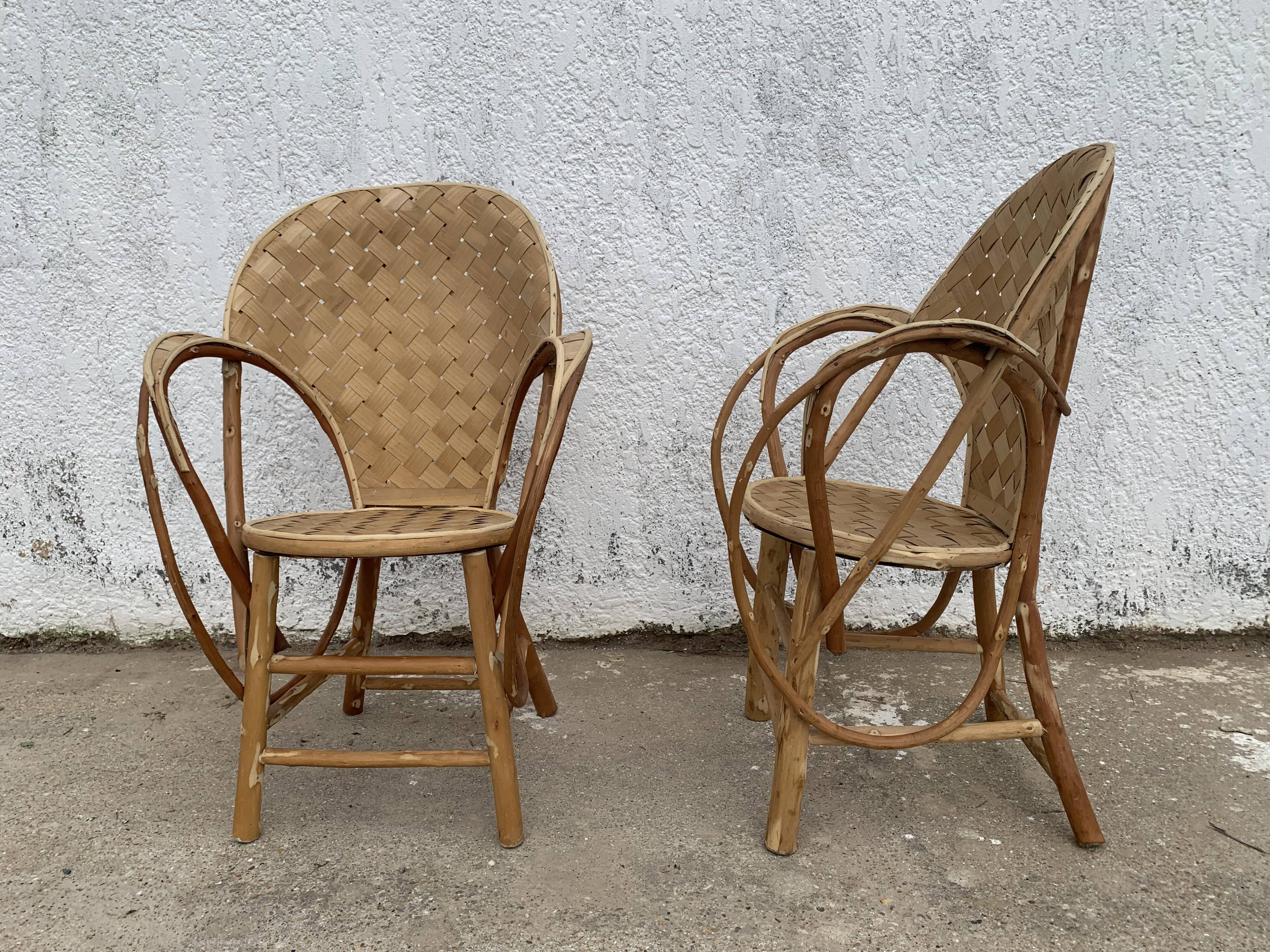 Chestnut armchairs (pair)