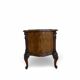 serpentine nightstands in walnut Art Deco