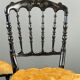 Set of four Napoleon III chairs in blackened wood, 19th century.