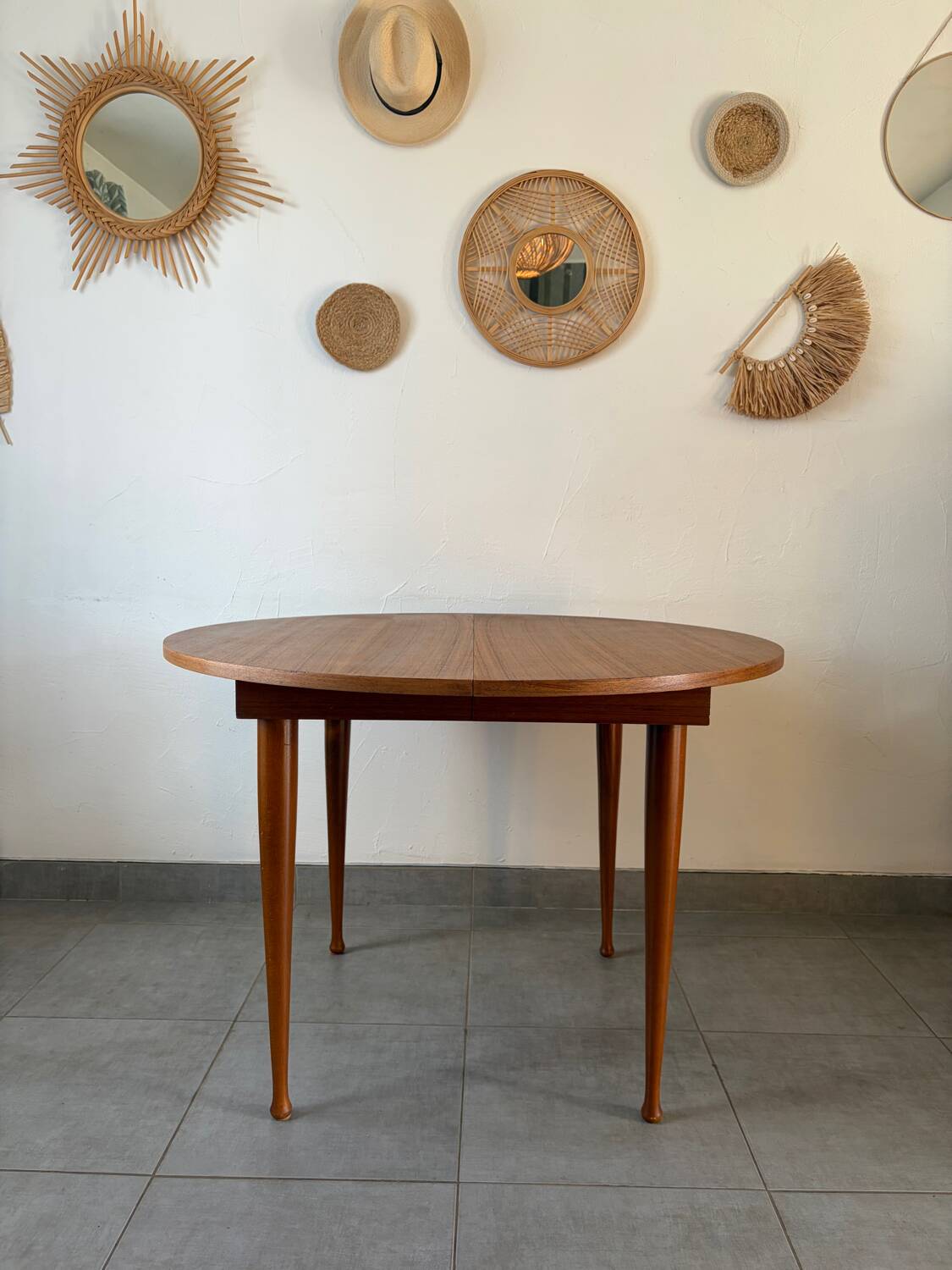 Vintage teak round table