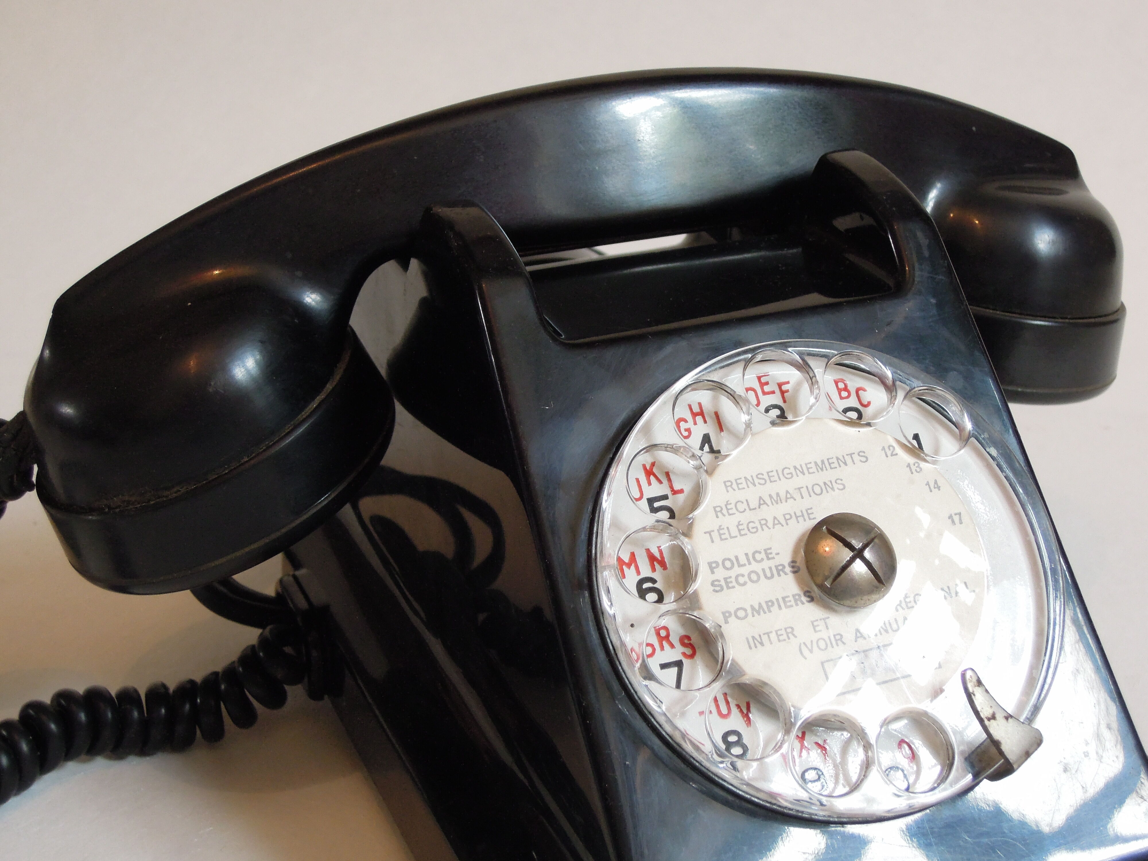 Ancient black bakelite  telephone