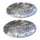 two English style ravines Faience de Lunéville