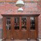 Large oak pharmacy display cabinet
