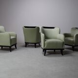 Set of four Art Deco armchairs, 1930-1950