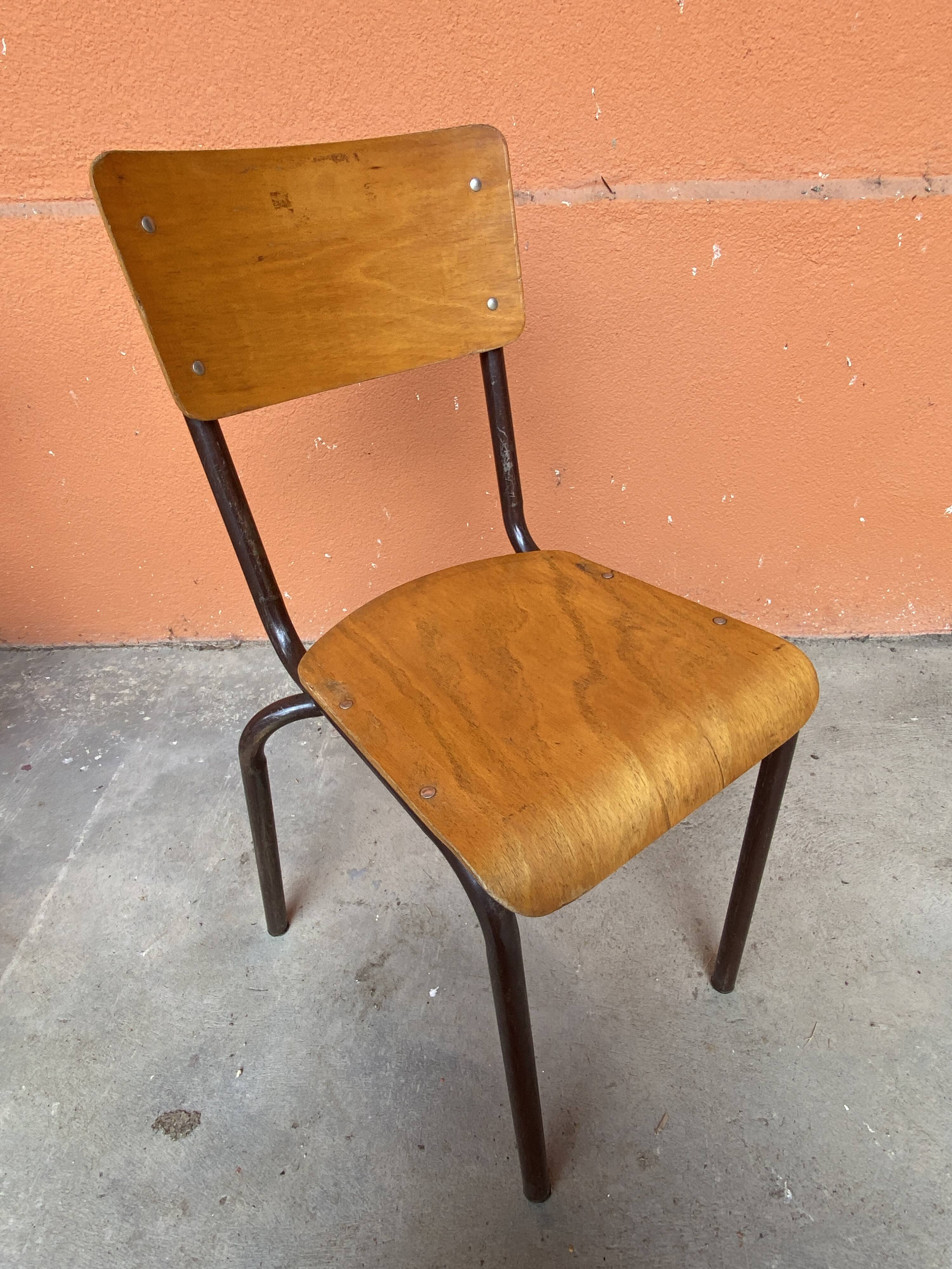 6 chaises école Mullca vintage 60s
