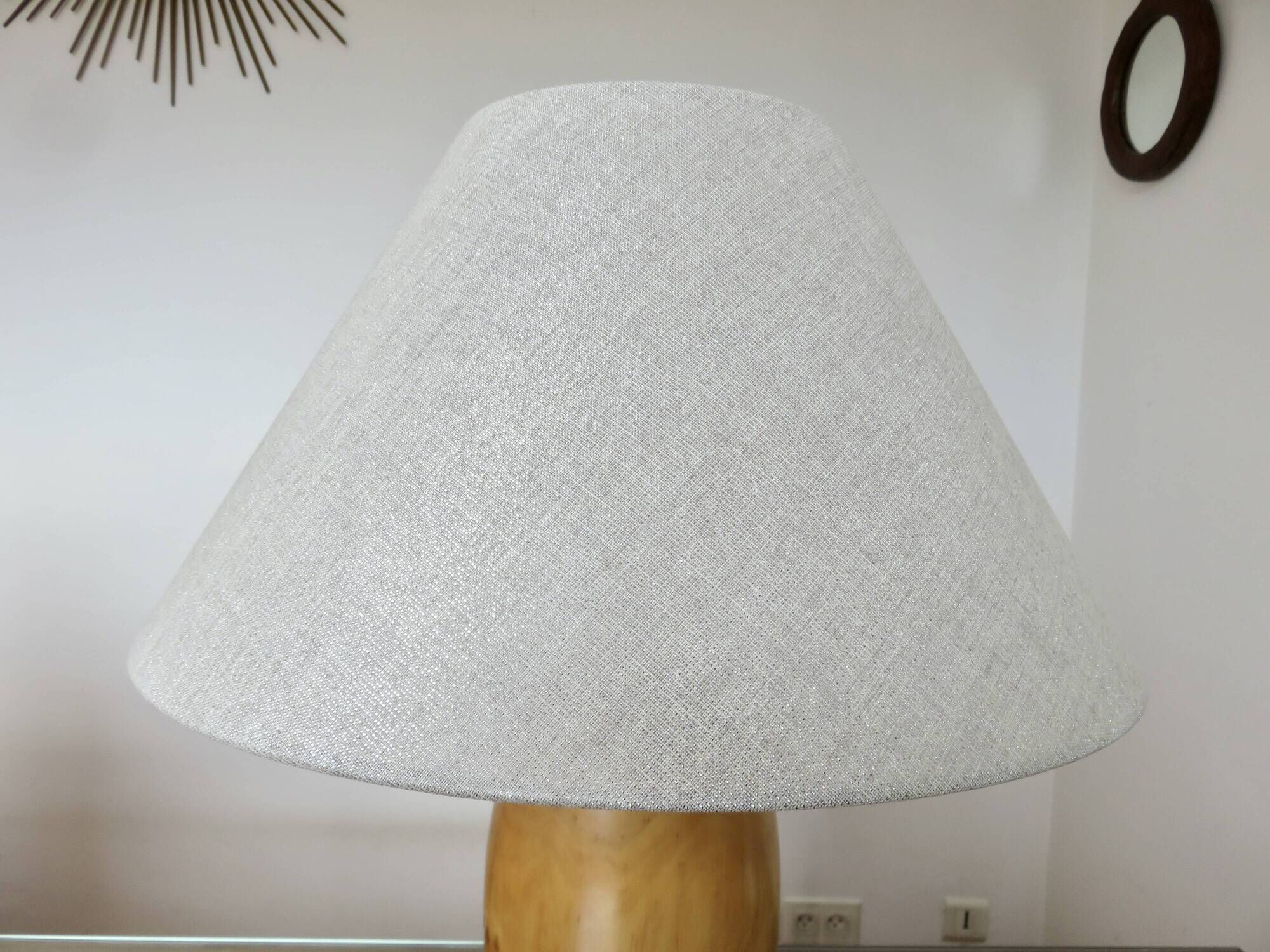 Lampe en orme massif, années 80