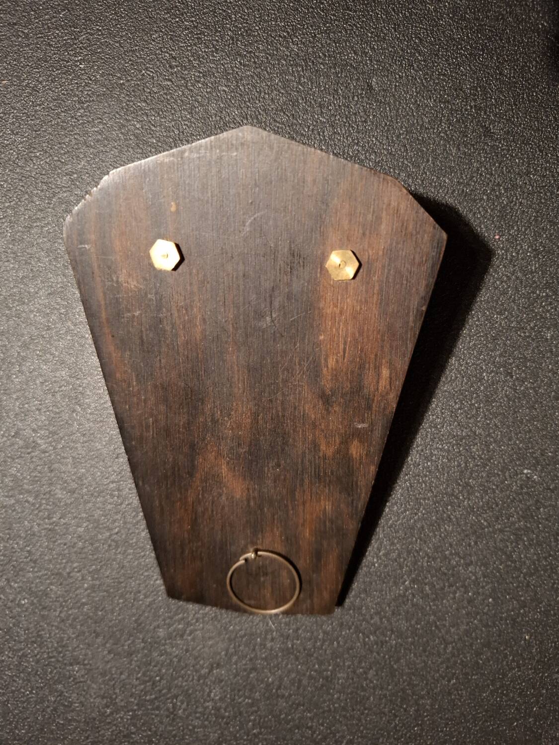 Antique Art Deco holy water font in rosewood