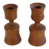 Pair of Danish teak candlesticks 1960