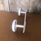 Old Wall Coat Rack x2 Vintage White Metal #A699