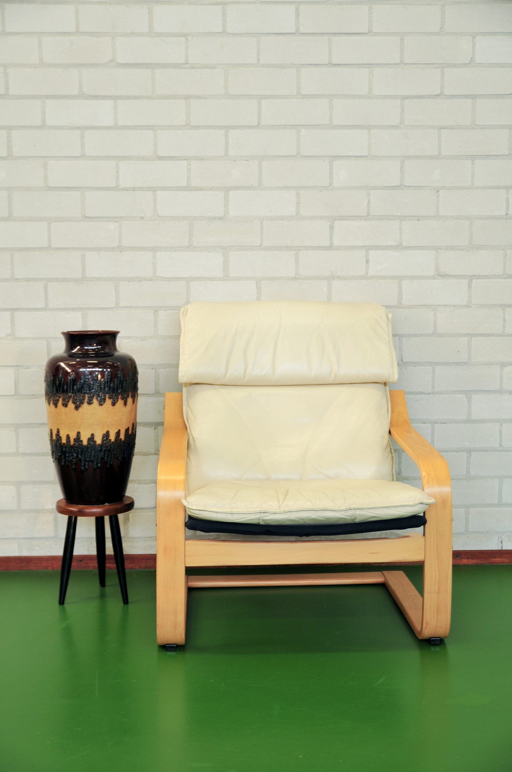 Vintage brown floor vase