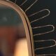 Vintage 50s-60s rear-view mirror, in pierced gold metal.