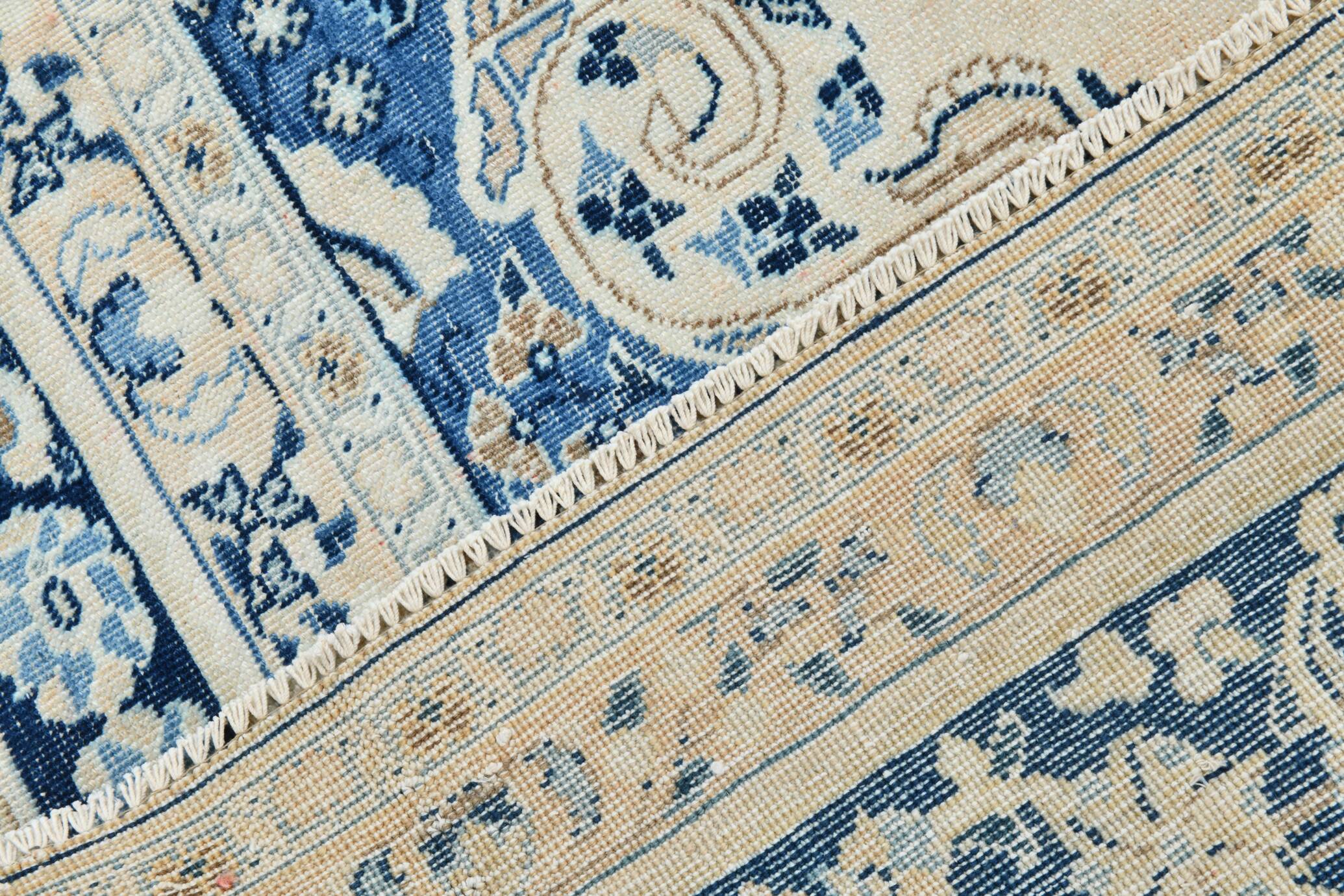 Élégance Persane en Bleu, Tapis Vintage d’Artisanat Raffiné, 282x385 Cm