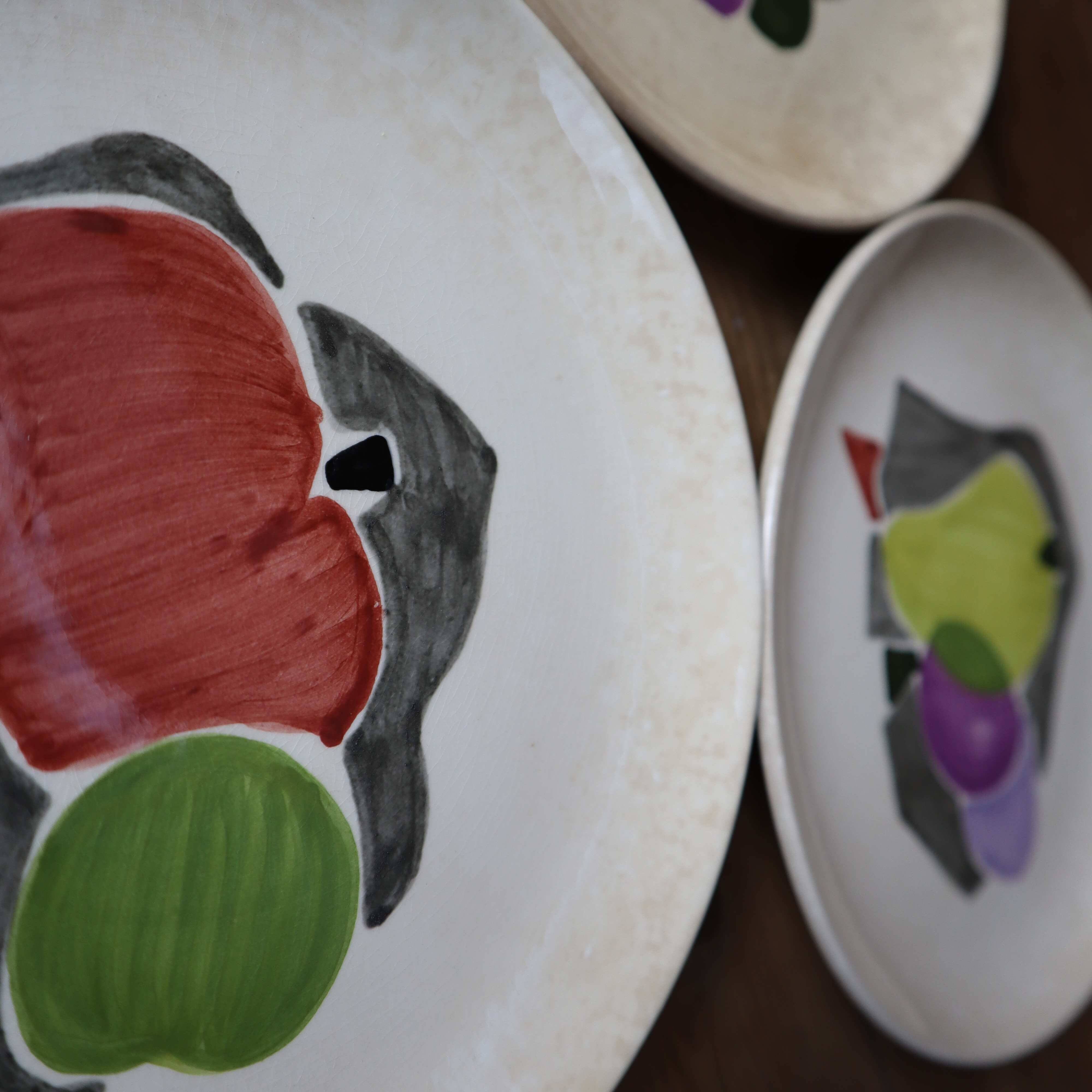 5 assiettes à dessert Villeroy et Boch peintes à la main