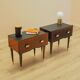 Two Bedside Cabinets, Mahogany Veneer, Italy, 1970s