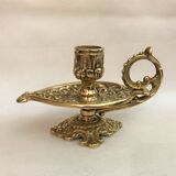 Golden brass candle holder Napoleon III style