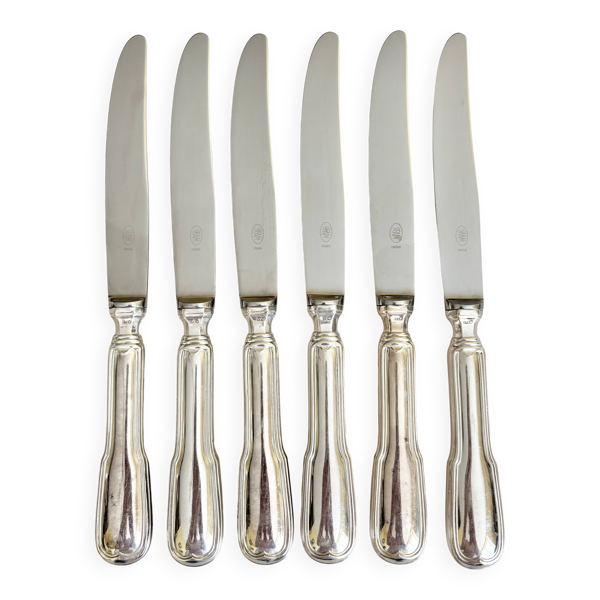 6 couteaux en inox vintage